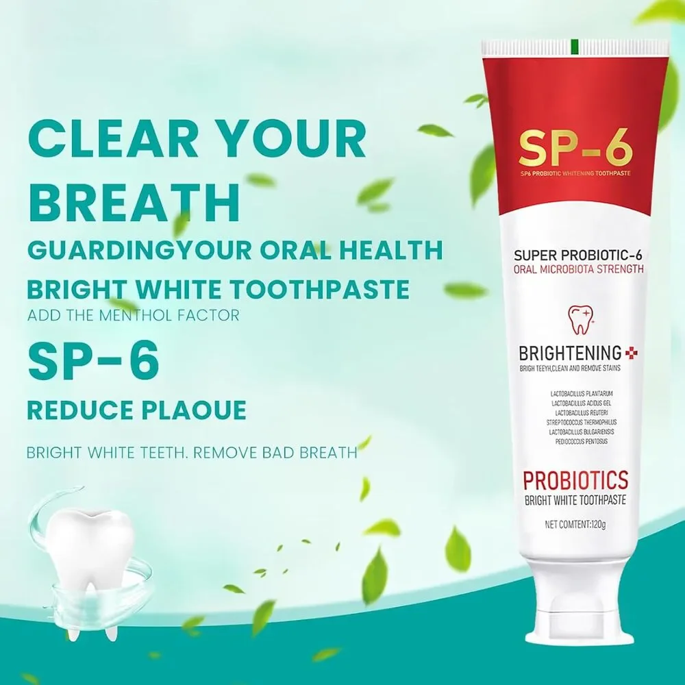 2pcs Sp6 Probiotic Whitening Toothpaste, Sp-6 Ultra Whitening, Fresh Breath - Picture 4 of 7